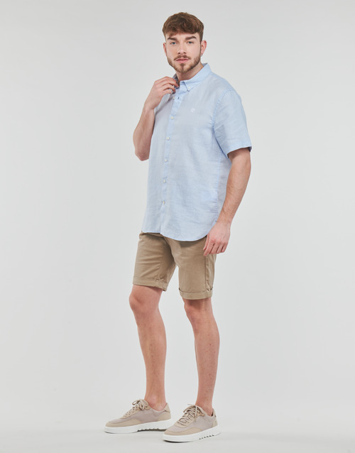 Timberland - SS Mill River Linen Shirt Slim Azul / Celeste