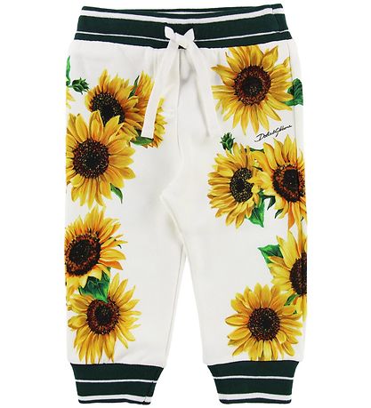 Dolce & Gabbana Sweatpants - Sunflower - Hvid/Mørke Grøn