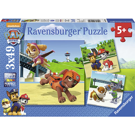 Paw Patrol Team puslespil - 3x49 brikker