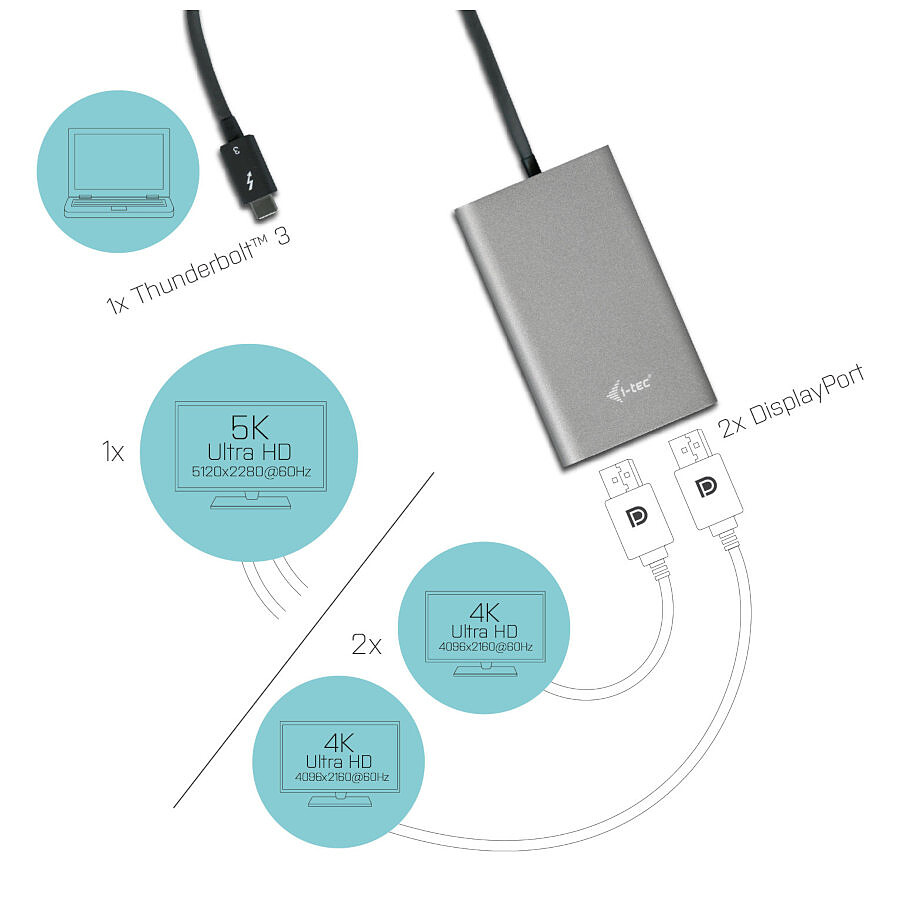 i-tec Thunderbolt 3 adaptateur vidéo double DP