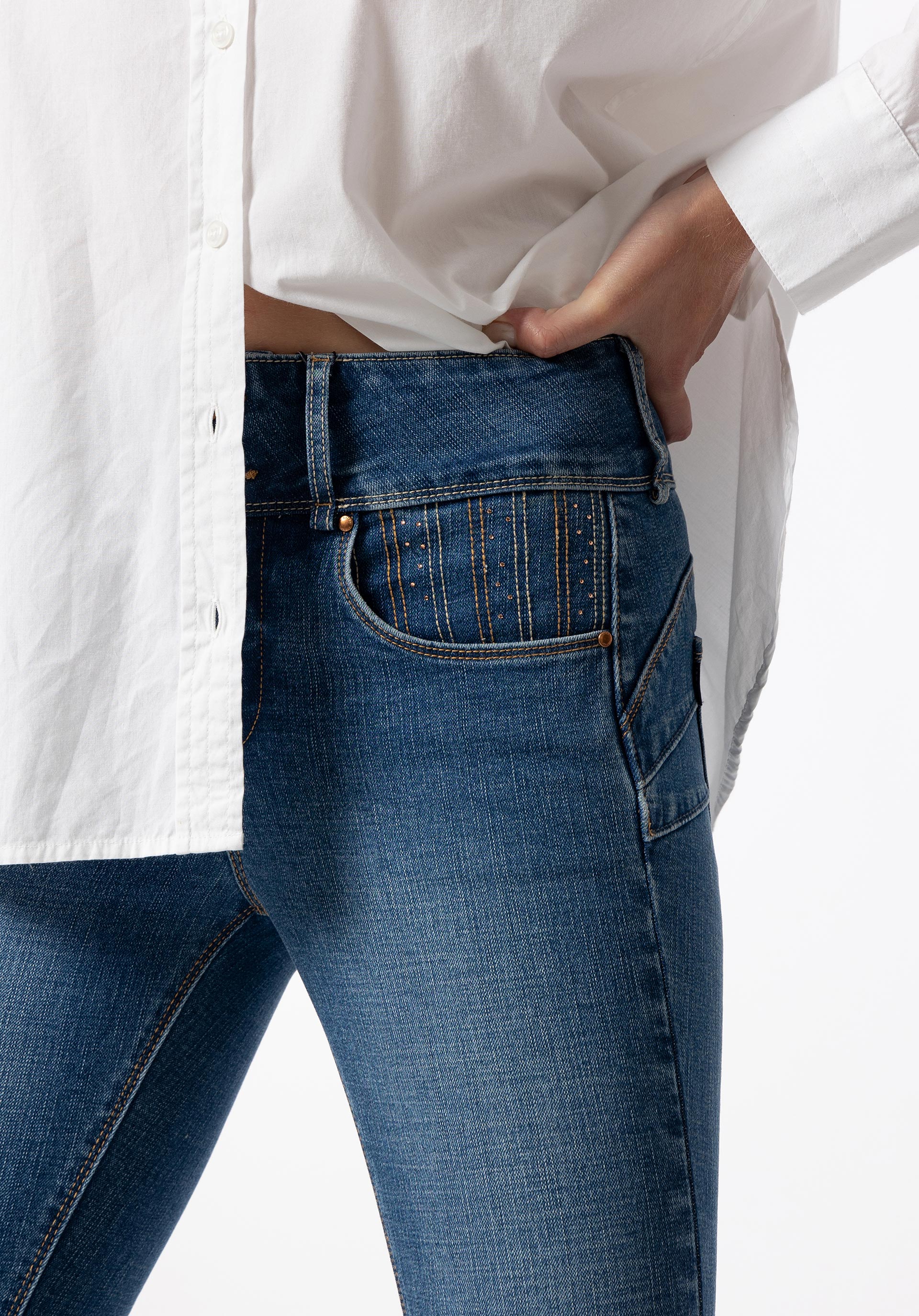 Jeans Double-up Skinny Cintura Alta