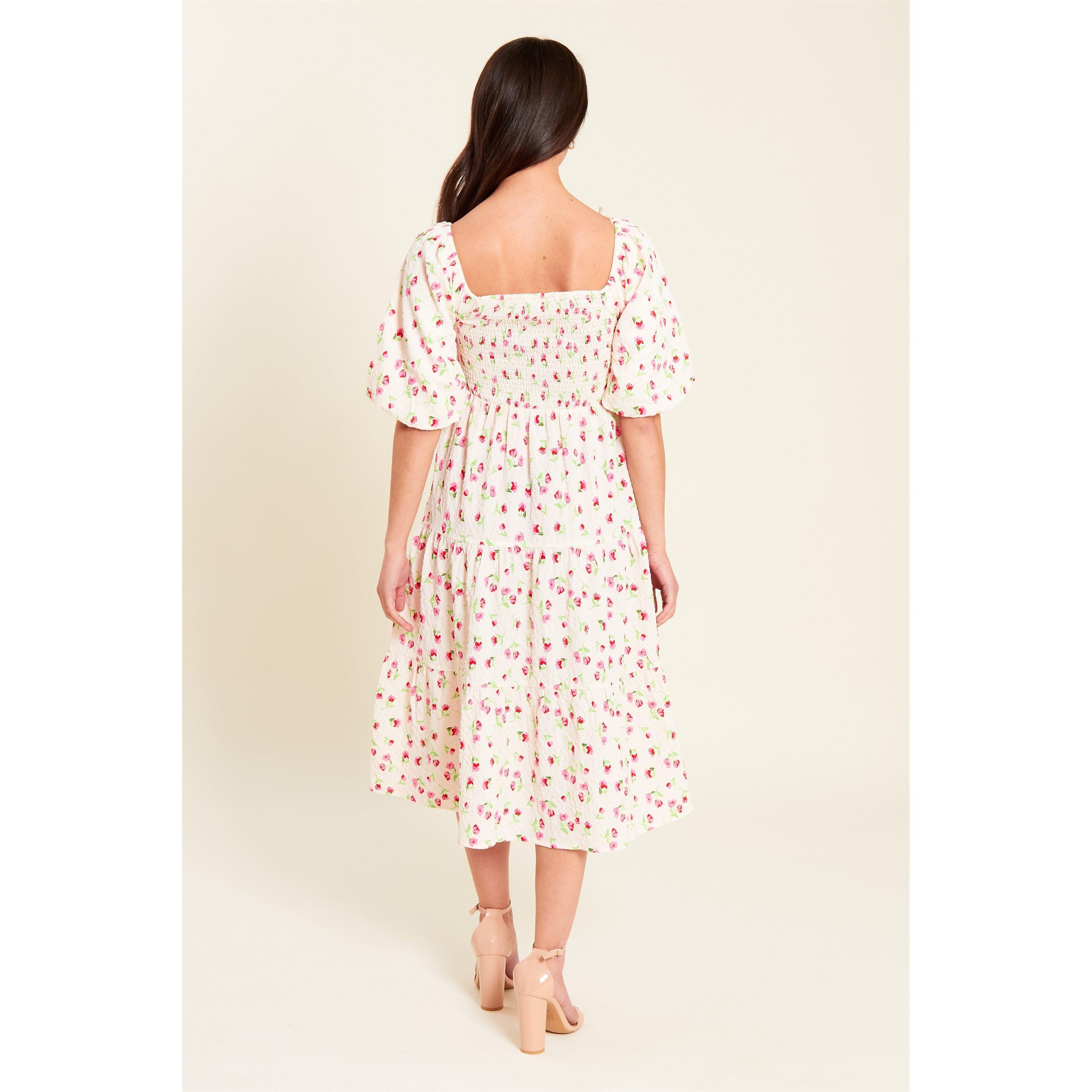 Be You Shirred Midi Dress