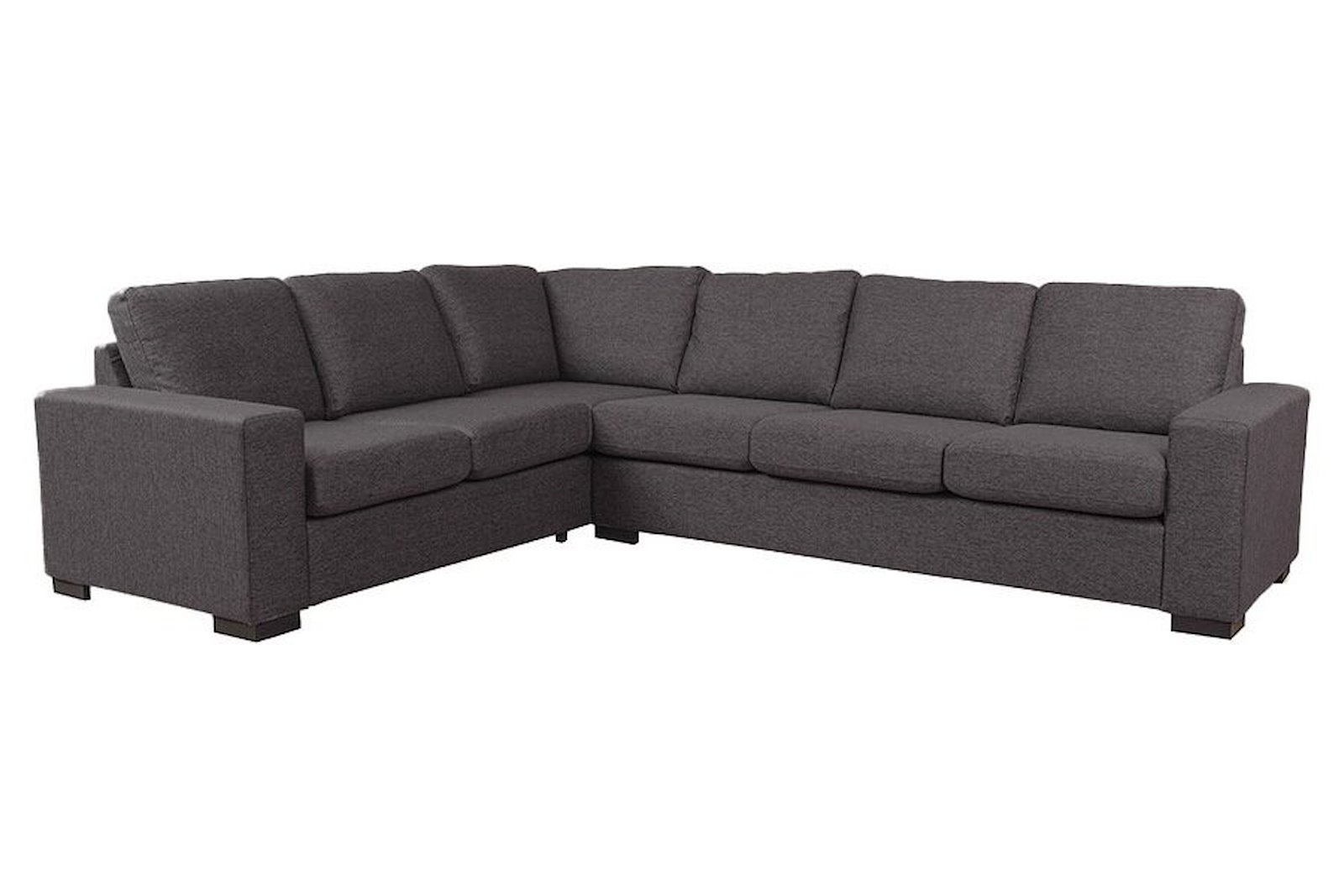 Max hjørnesofa 23 hjørne i tekstil Hyge 97 grey med sorte ben