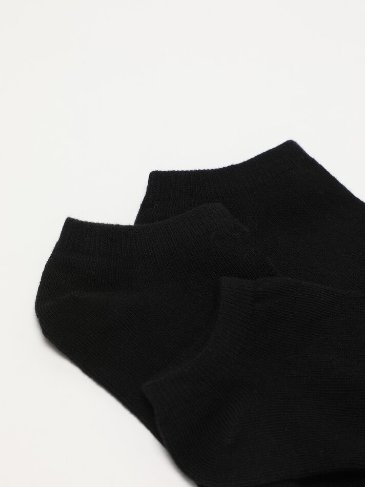 Pacote com 7 pares de meias básicas de cano curto - Pretas