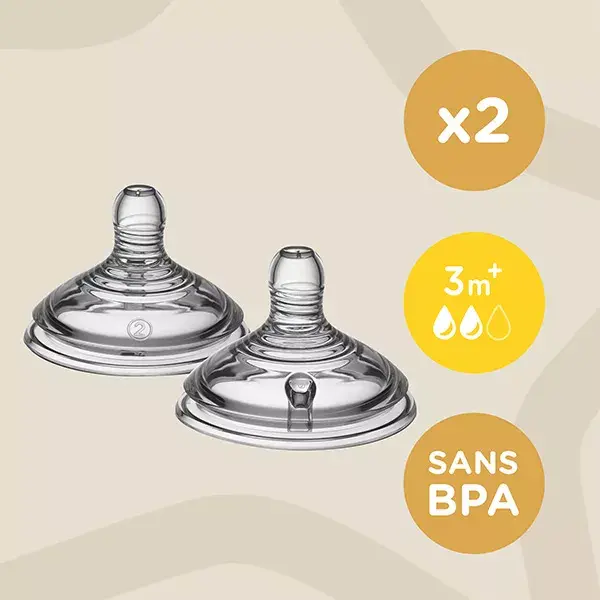 Tommee Tippee Closer To Nature Tétine Débit Moyen Lot de 2