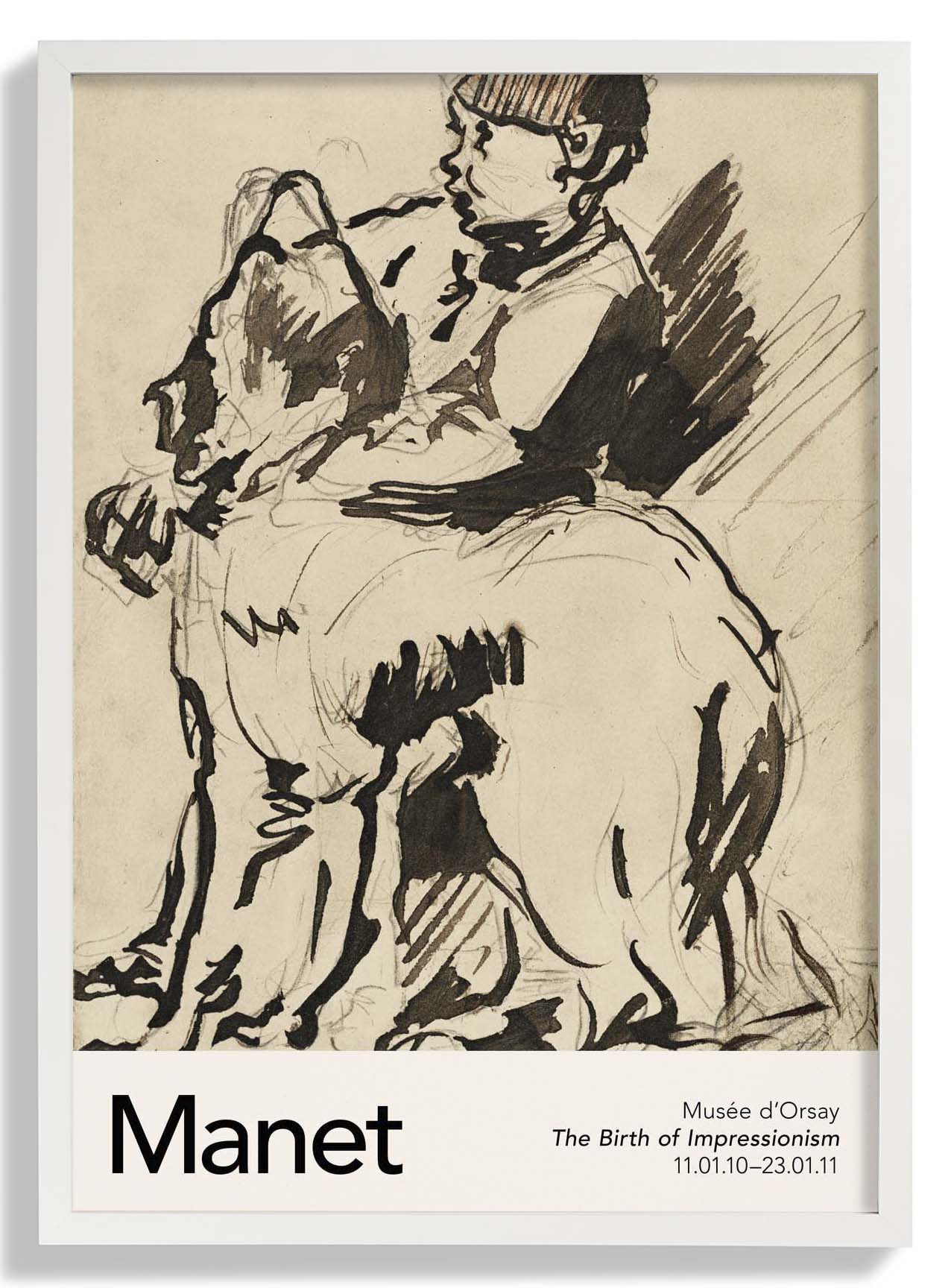 Ein Junge hält seinen Hund von Manet Ausstellung