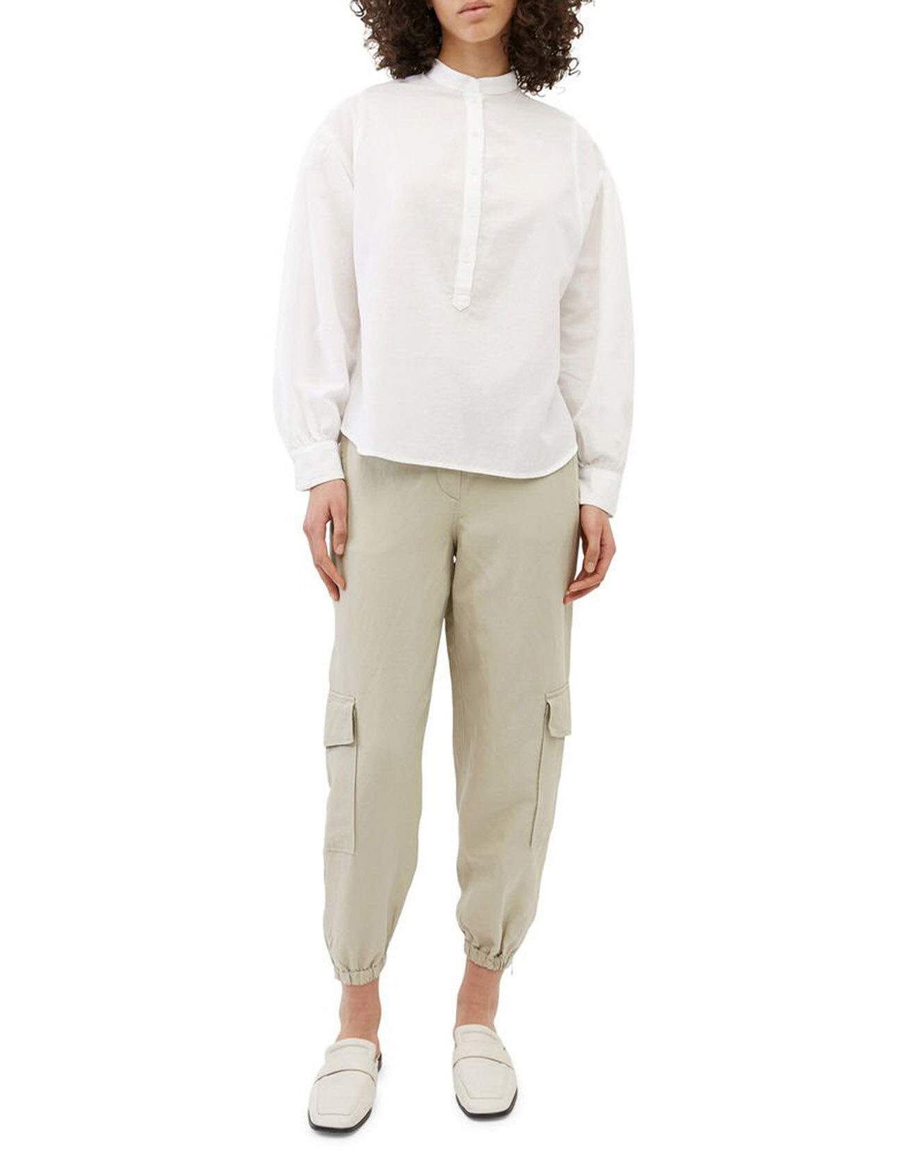 Marc O'Polo Chemise en Coton & Lin Col Tunis blanche