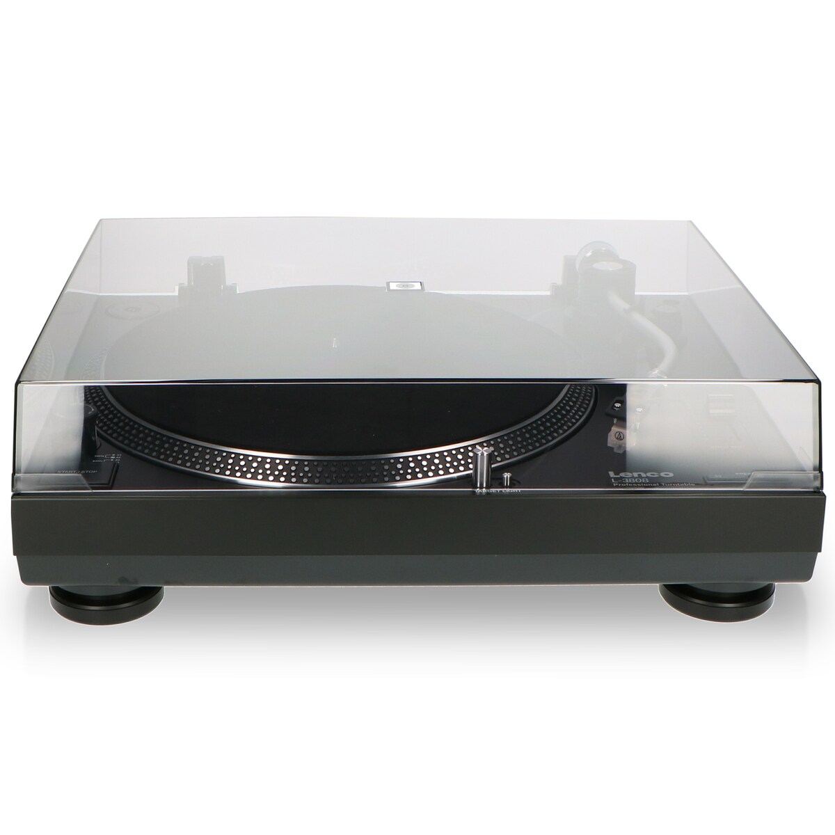 LENCO L-3808 Plattenspieler mit Direktantrieb & USB, schwarz