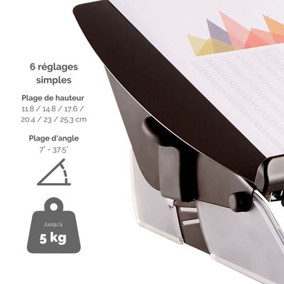 Fellowes Easy Glide - Porte-documents incliné format A3 - système de glissière facilitant l'écriture - possède un rangement et des passes câbles