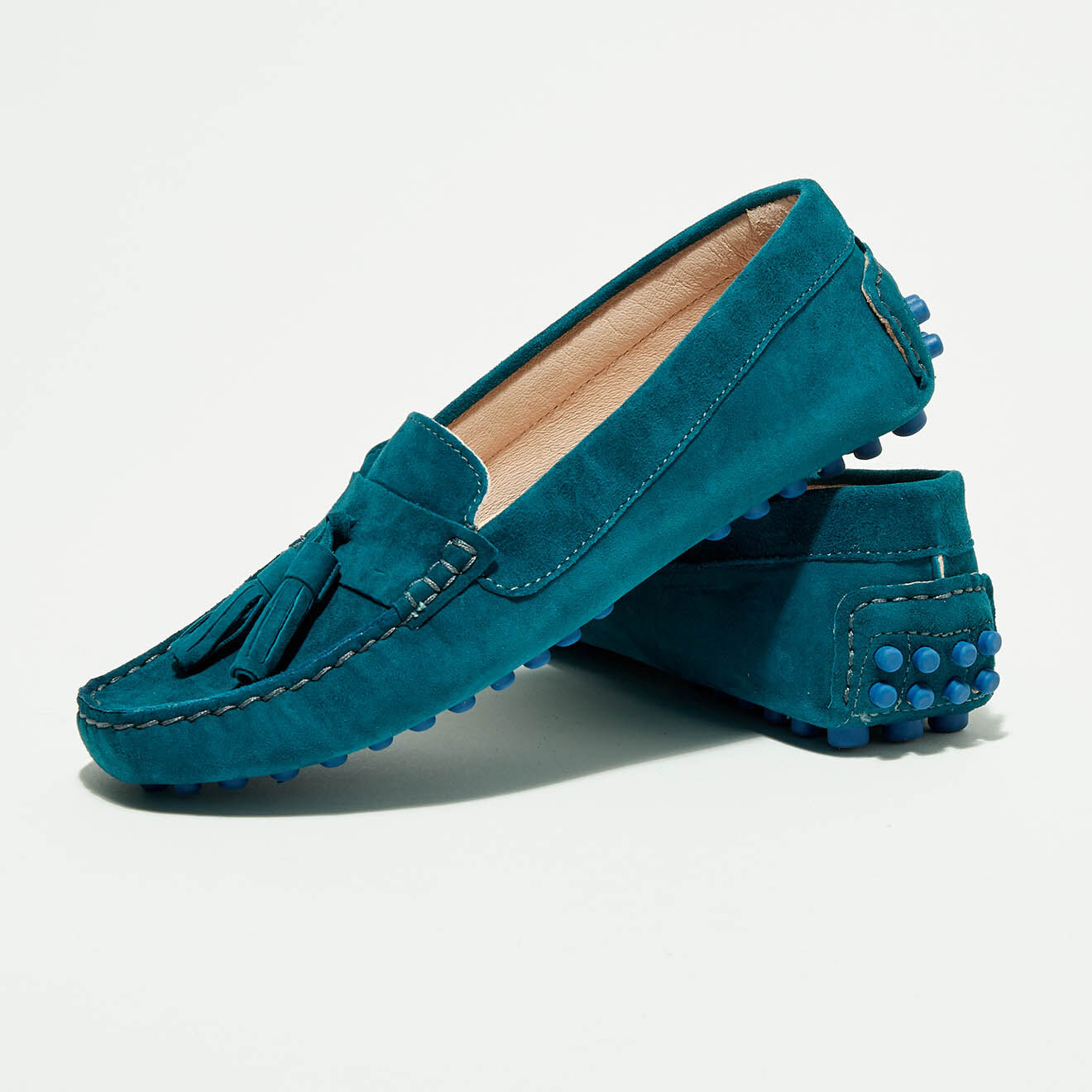 Flavio Création Mocassins en Velours de Cuir Malena bleu foncé/bleu