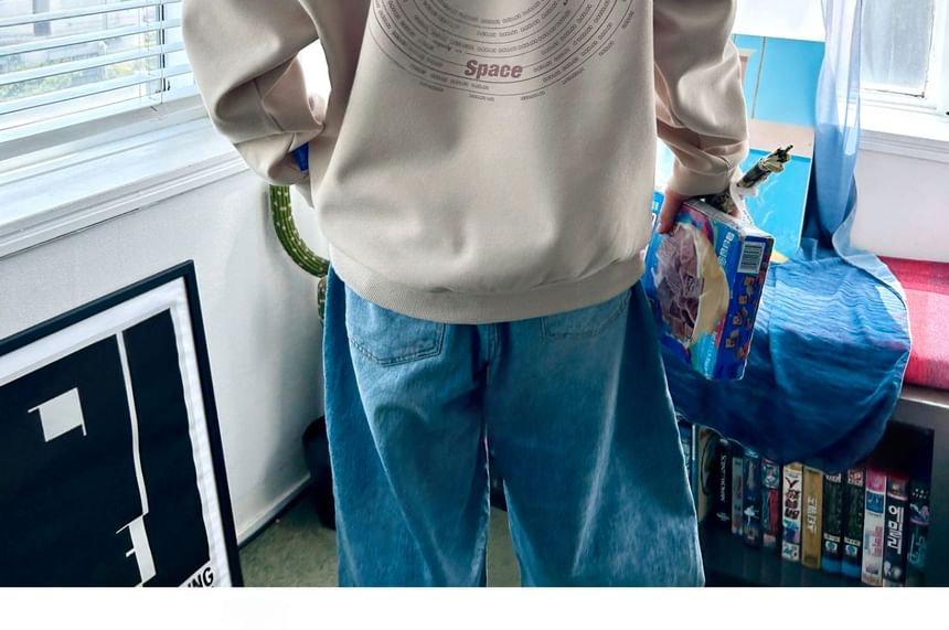 SeoulPop - Sweatshirt met losse pasvorm en letters
