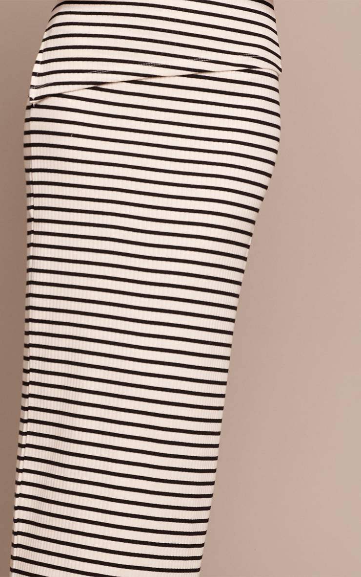 Crème Jupe Longue À Rayures