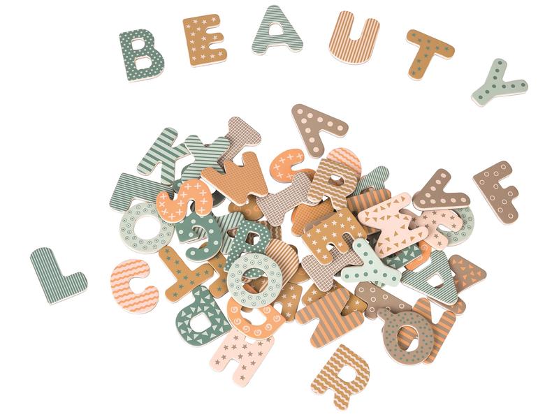 Spielba Holzspielwaren Buchstaben magnetisch 60 Stk. Alphabet spielerisch lernen