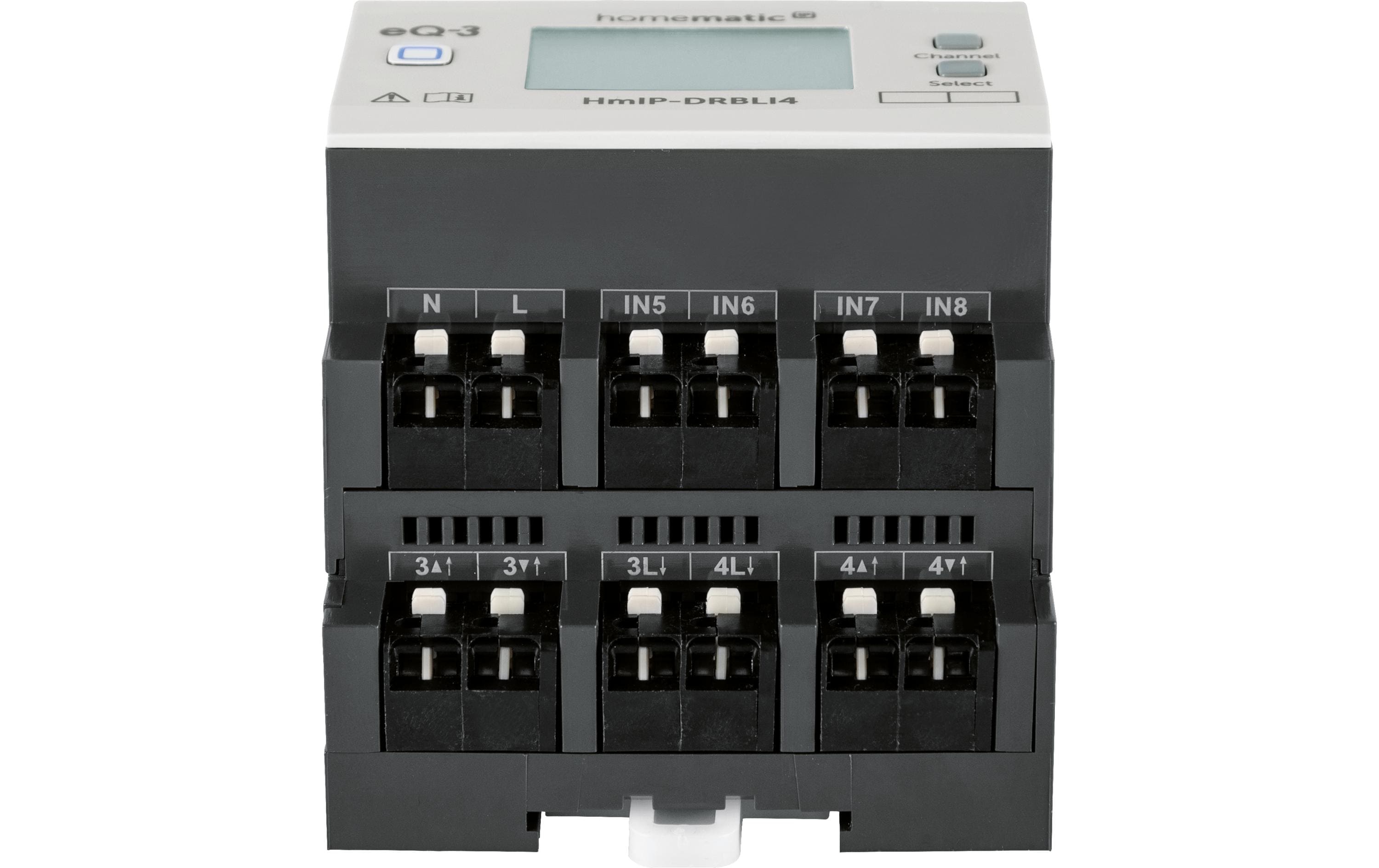 Smart Home Funk-Jalousieaktor für Hutschienenmontage 4-fach<br>DIN-Rail Funk-Jalousieaktor 4-fach – HmIP-DRBLI4