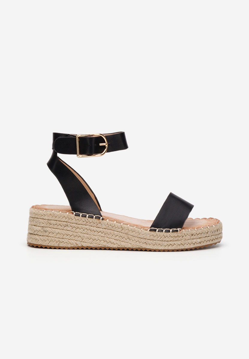 Sandales type espadrilles noires Veldia