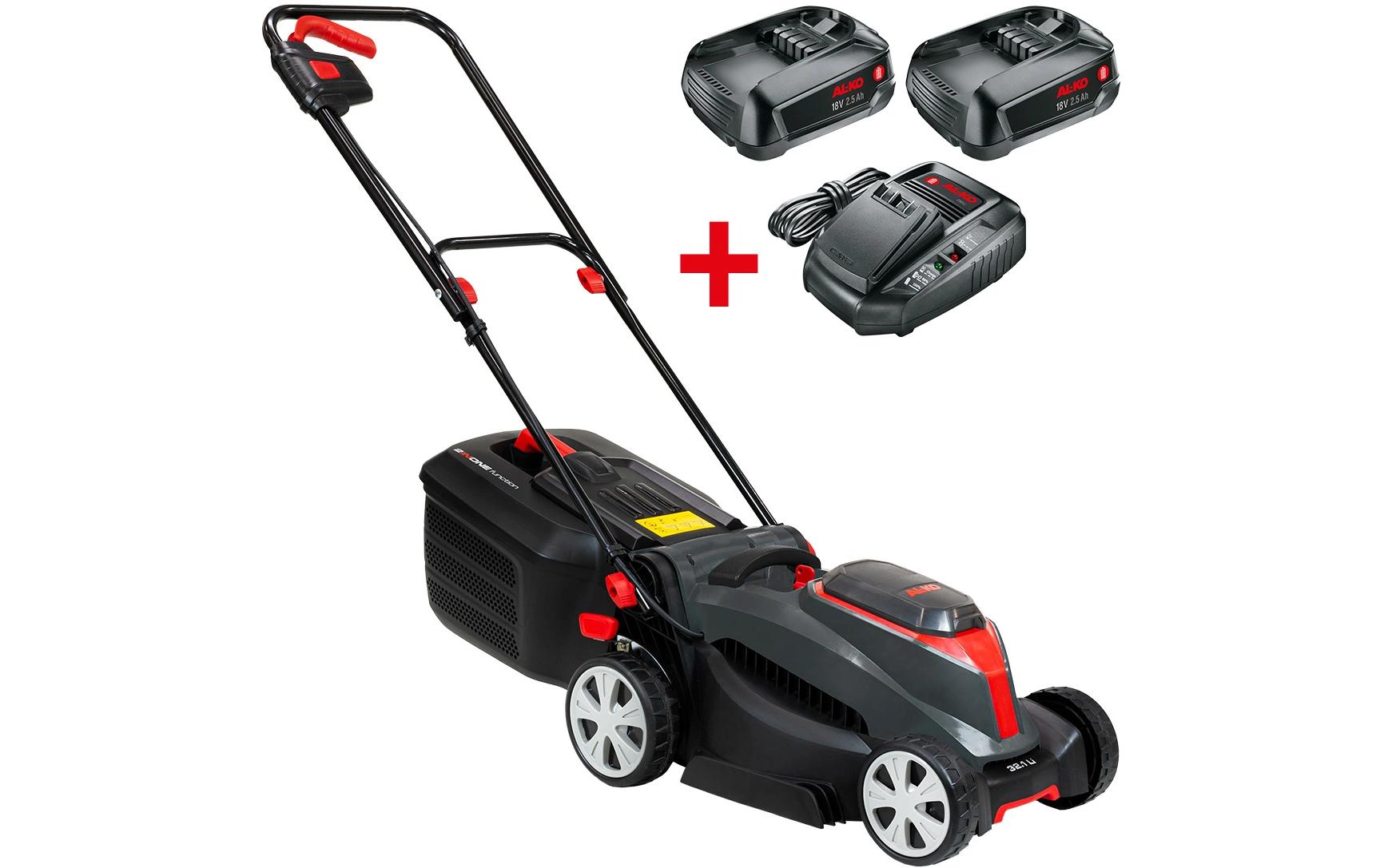 Akku-Rasenmäher 32.1 LI 18 V SET<br>Rasenmäher mit 2 Batterien und Ladegerät