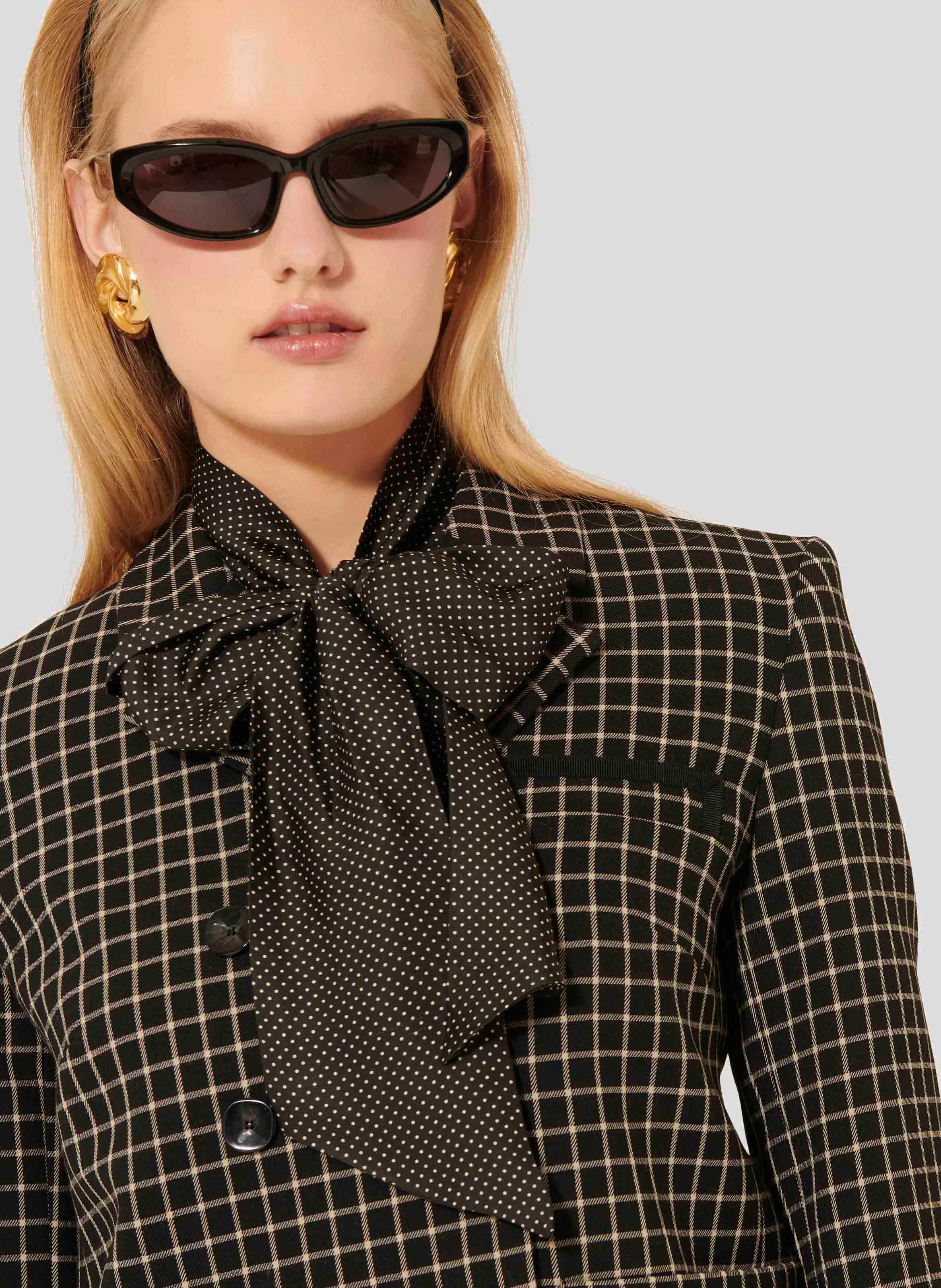 VANNIE - Veste tailleur à carreaux | Noir