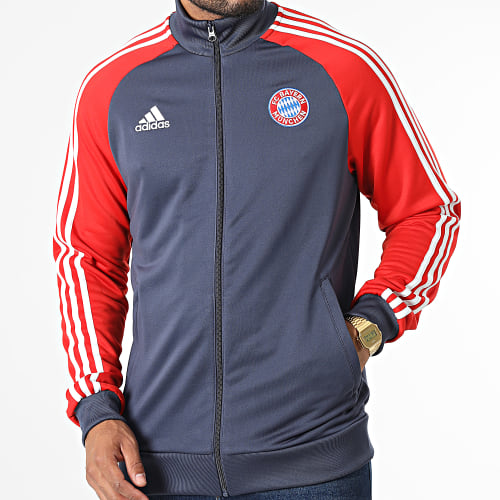 Veste Zippée A Bandes FC Bayern DNA HF1364 Bleu Marine Rouge
