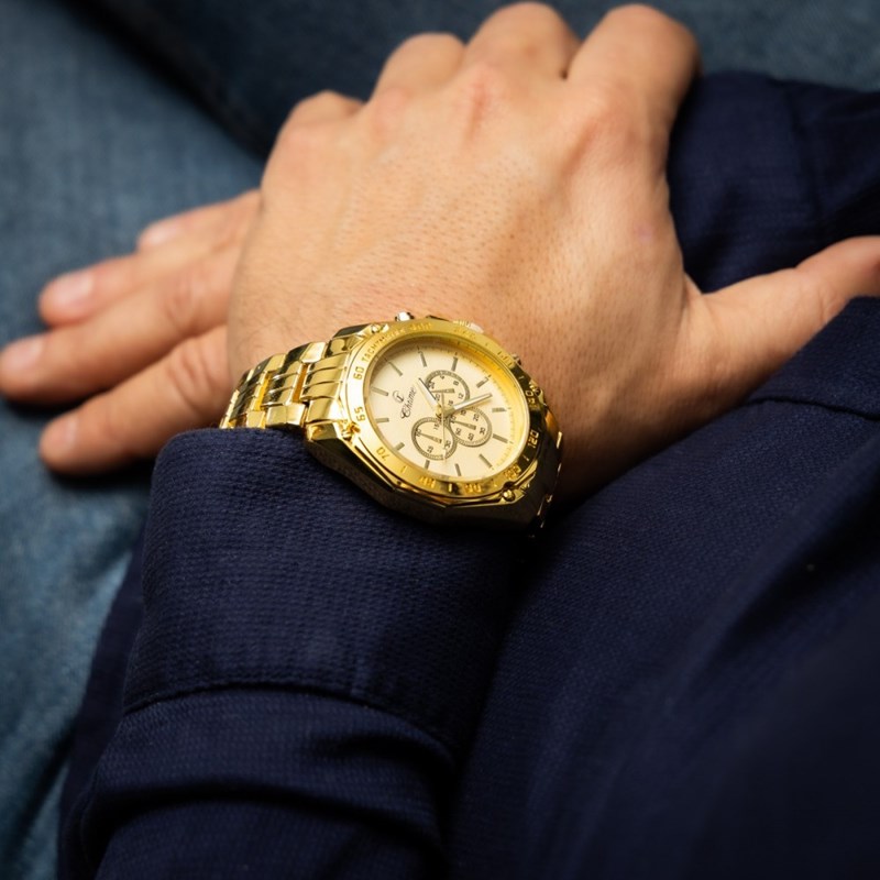 Montre Homme CHTIME bracelet Acier Doré
