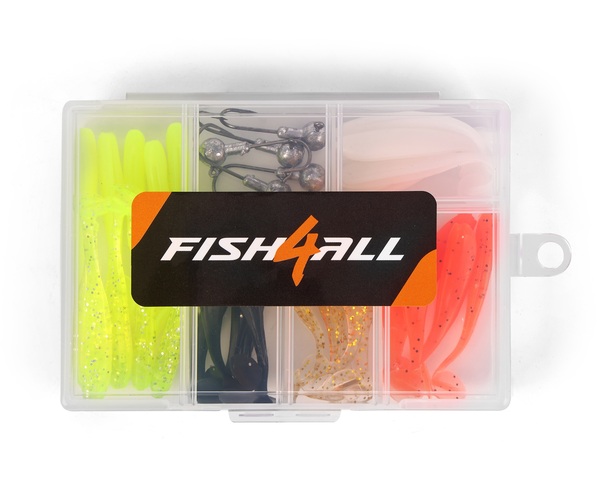 Boîte Leurre Souple & Tête Plombée Fish4all Swimma (35 pièces)