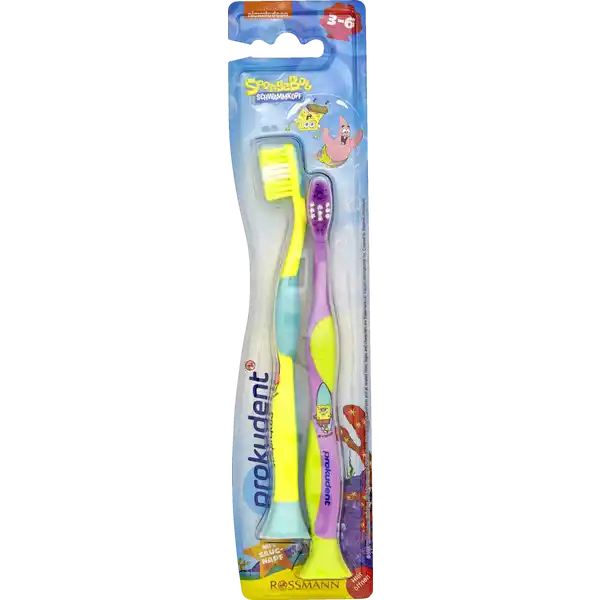 Kinderzahnbürste Doppelpack Sponge Bob 3-6 Jahre