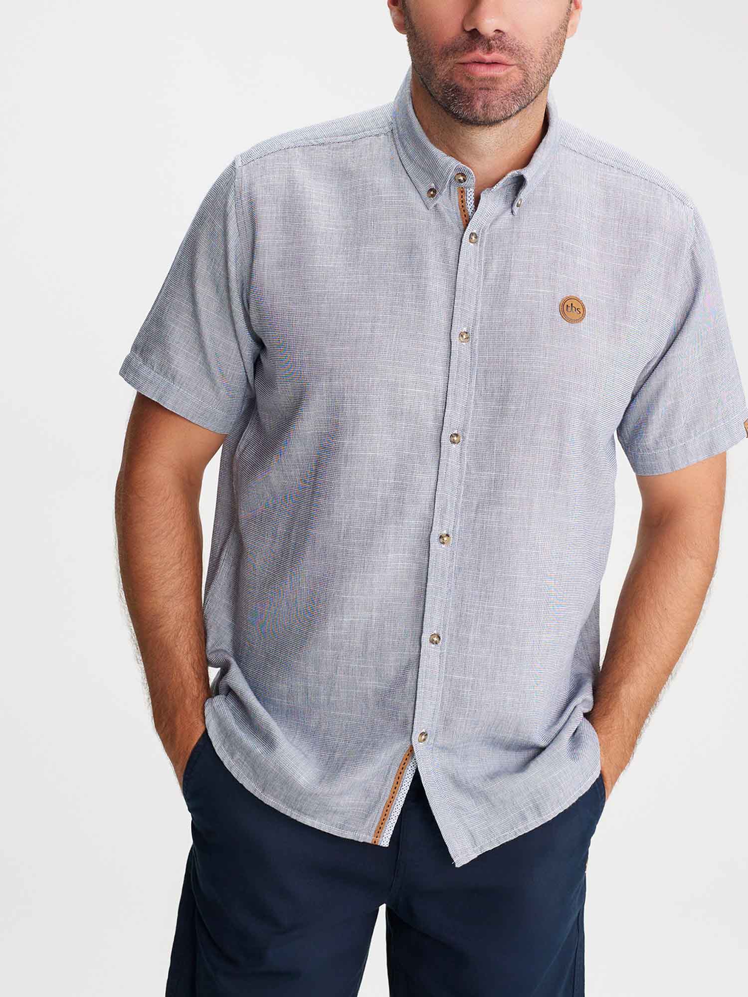 Chemise Homme Légère Coton Marine