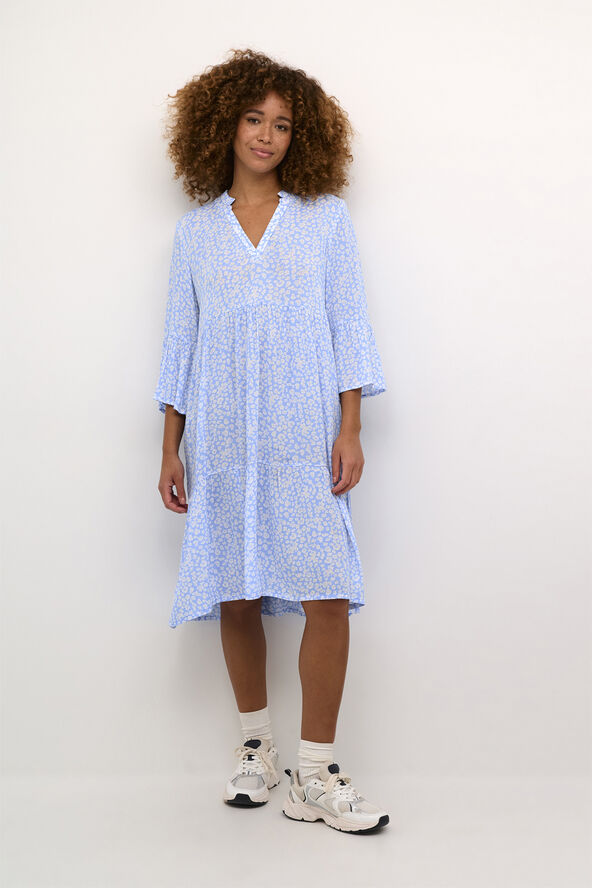 Kaffe KAhera Amber Dress Printed Vista blue / chalk flower