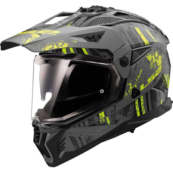 LS2 - Casque MX702 Pioneer II Crazy Gris / Jaune fluo / Mat