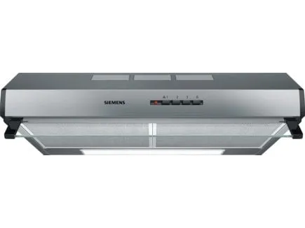 Siemens iQ100 LU63LCC50 - Hætte - standard - bredde: 60 cm - dybde: 48.2 cm - udsugning & recirculation - med intern motor - rustfrit stål