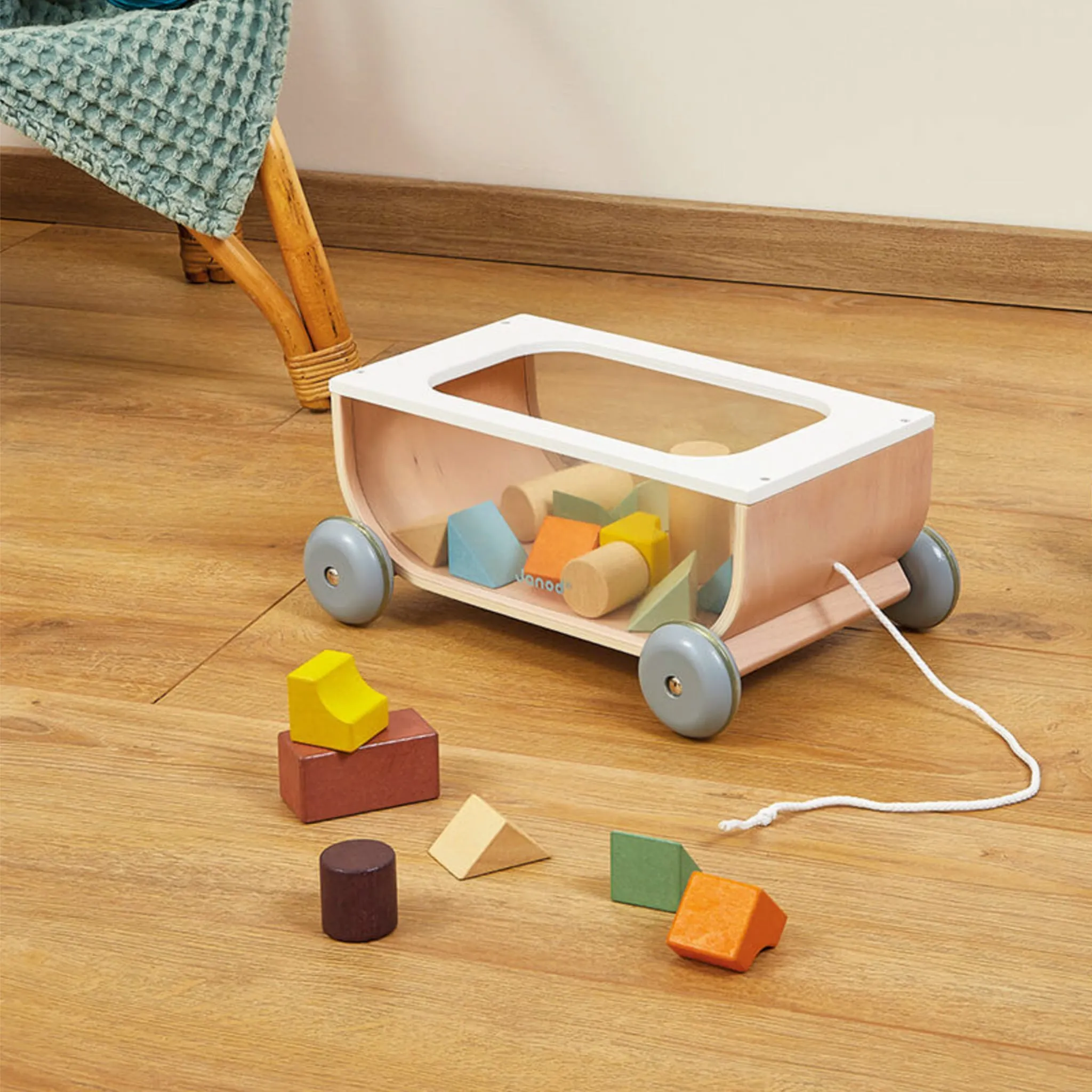 Janod Chariot à Tirer de Cubes - Sweet Cocoon