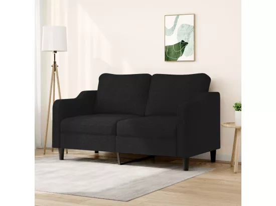 Canapé à 2 places Noir 140 cm Tissu