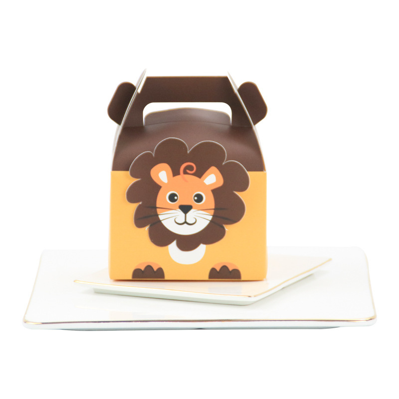 (6er Set) Papier Tüten Kinder Geschenktaschen Gift Box Geburtstags Mitbringsel - Tiere