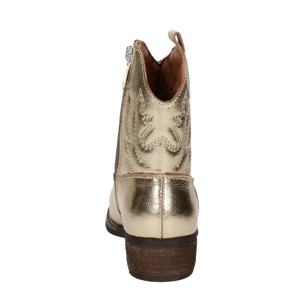 Nelson Kids leren cowboylaarzen goud