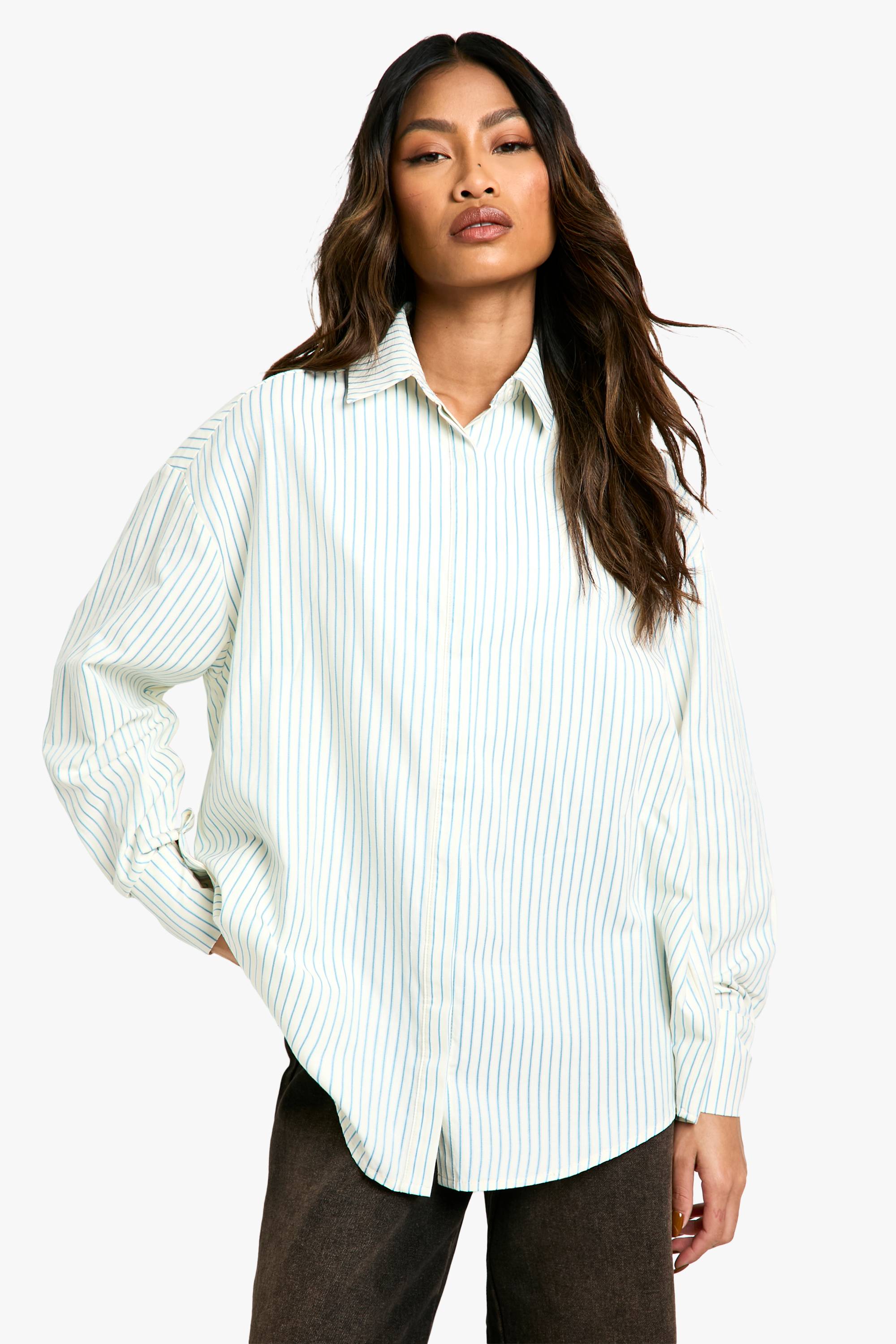 boohoo Chemise oversize à fines rayures