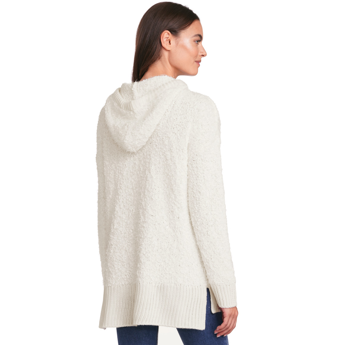 Gina Damen Strickpullover mit Noppengarn cremeweiss