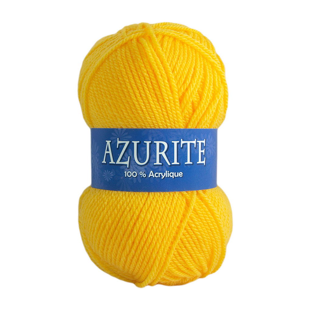 Lot de 10 pelotes de laine AZURITE jaune tournesol