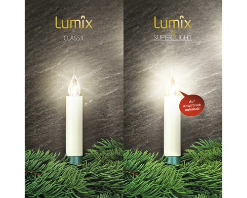 12-delige set Krinner Lumix Superlight Mini LED kaarslichtsnoer, warm wit, inclusief timerfunctie, batterij en afstandsbediening