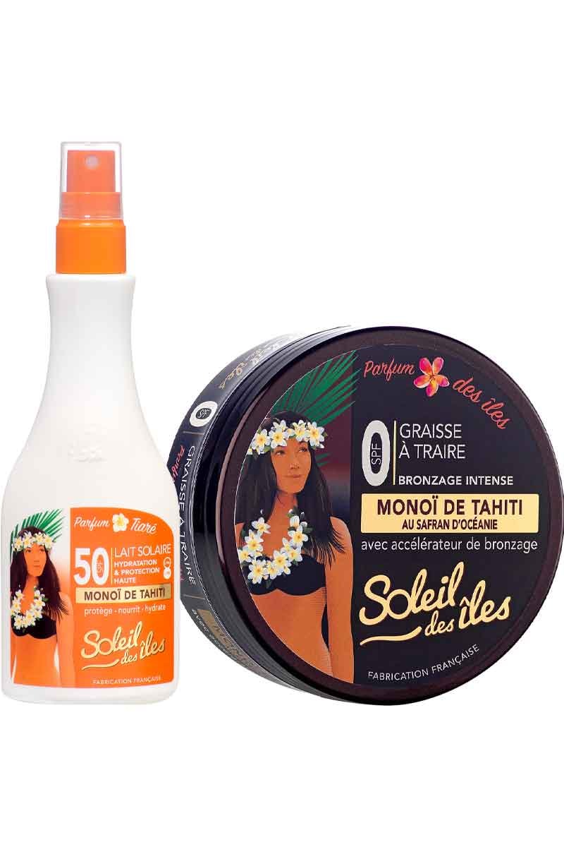 Graisse à traire & lait protecteur en spray SPF 50 - Parfum des îles - 2 x 150 ml
