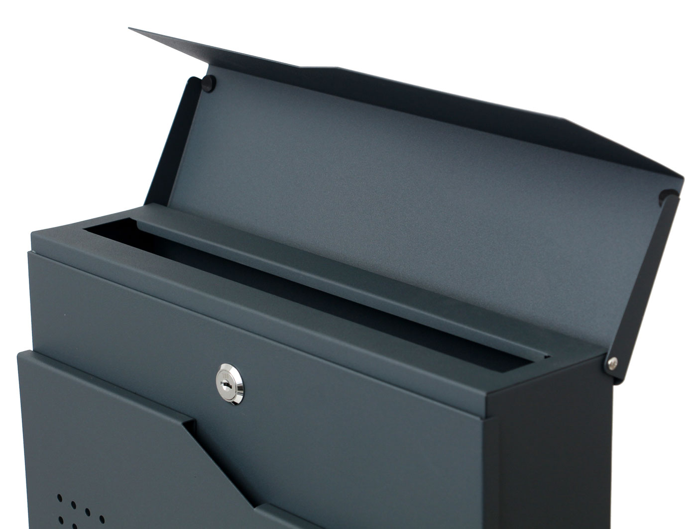 Briefkasten MCW-B30, Wandbriefkasten Postkasten Zeitungsfach, pulverbeschichtet ~ anthrazit