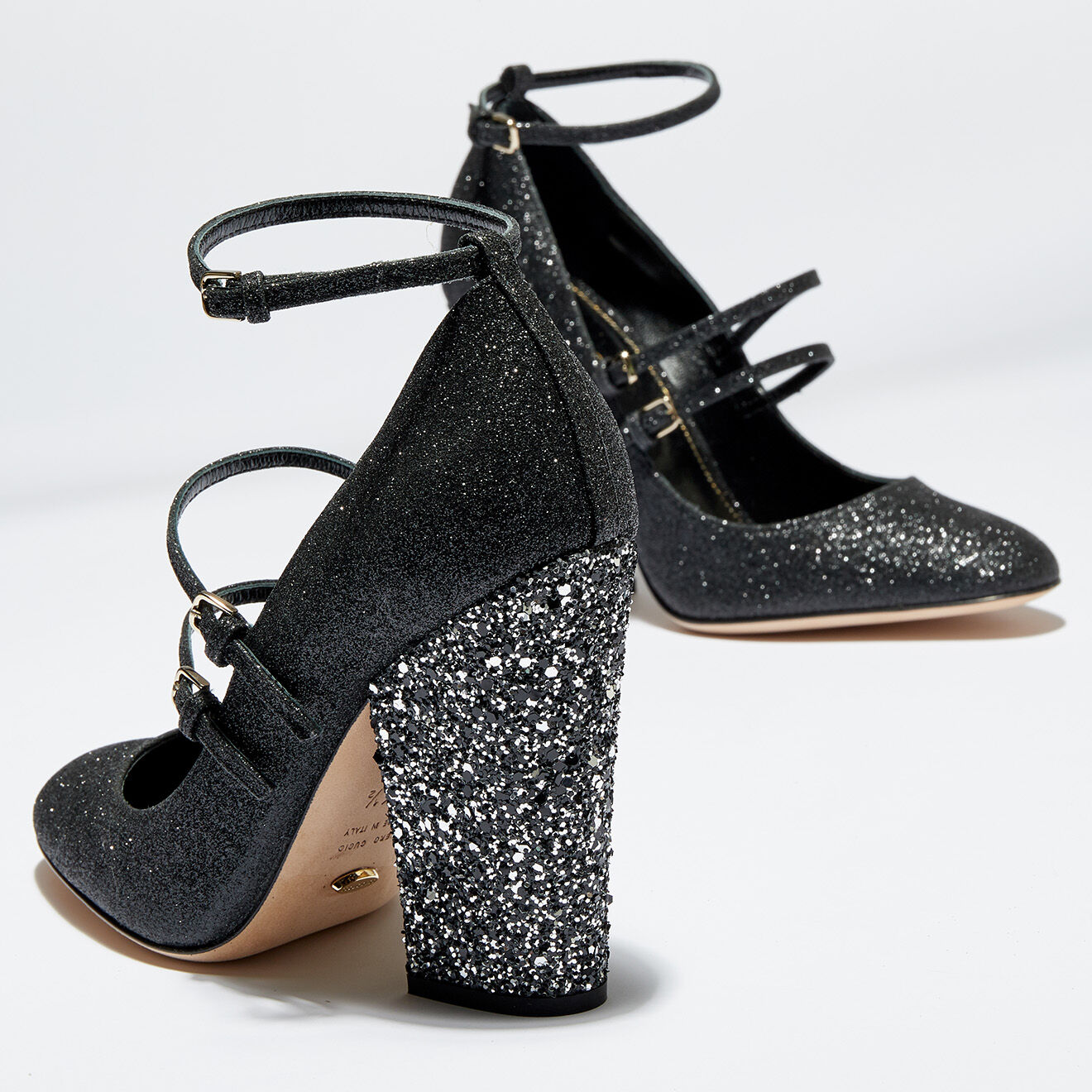 Sergio Rossi Babies strassés Deco noirs - Talon 10 cm