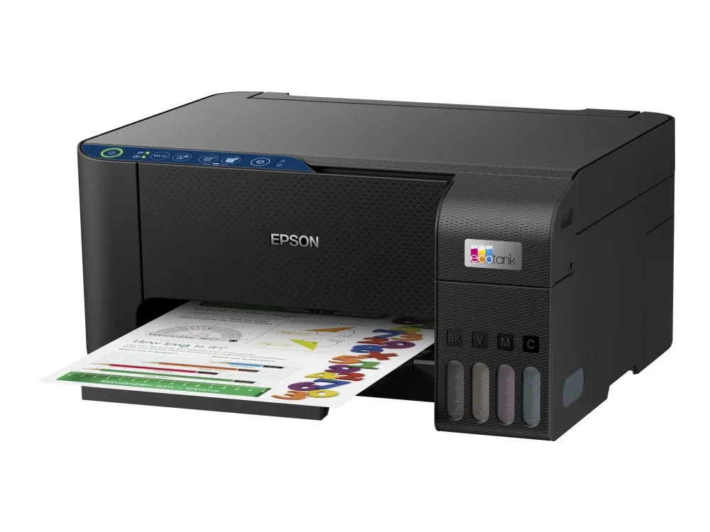 Epson EcoTank ET-2811 - Multifunktionsprinter - farve - blækprinter - A4 (medie) - op til 10 spm (udskriver) - 100 ark - USB, Wi-Fi - sort