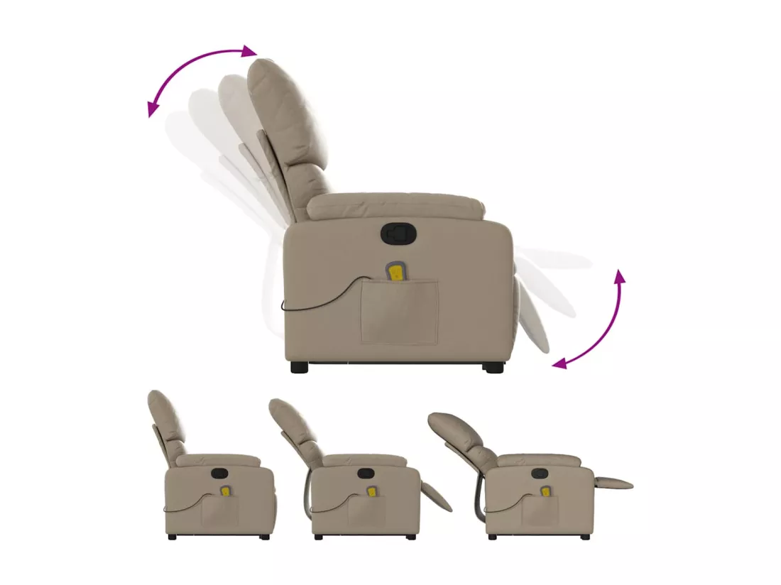 Fauteuil inclinable massant Cappuccino Similicuir