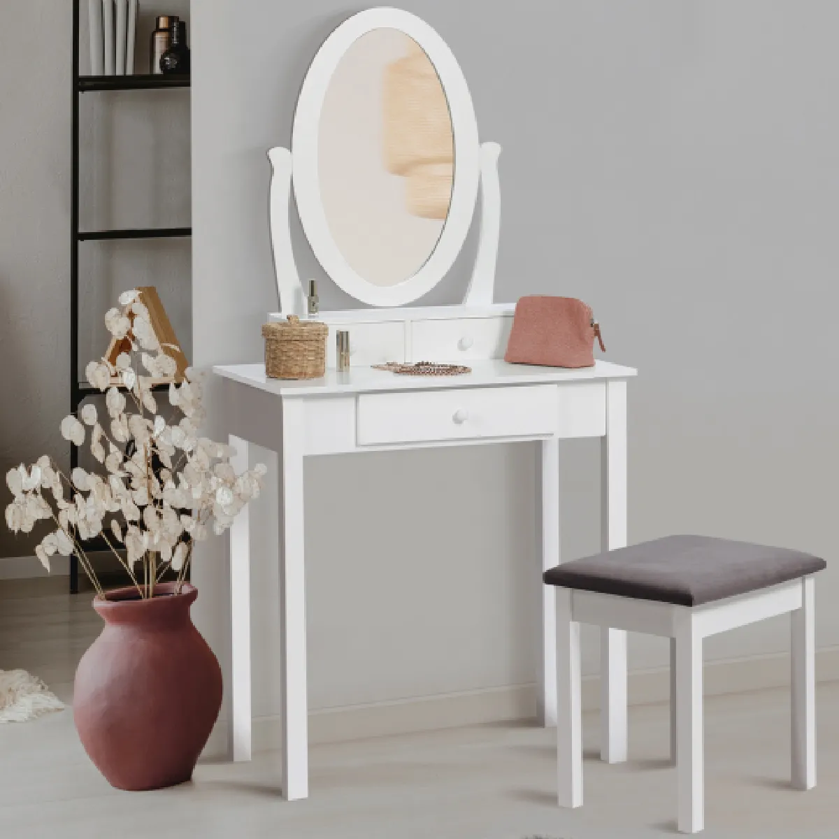 Idmarket Market Coiffeuse BETTY Miroir