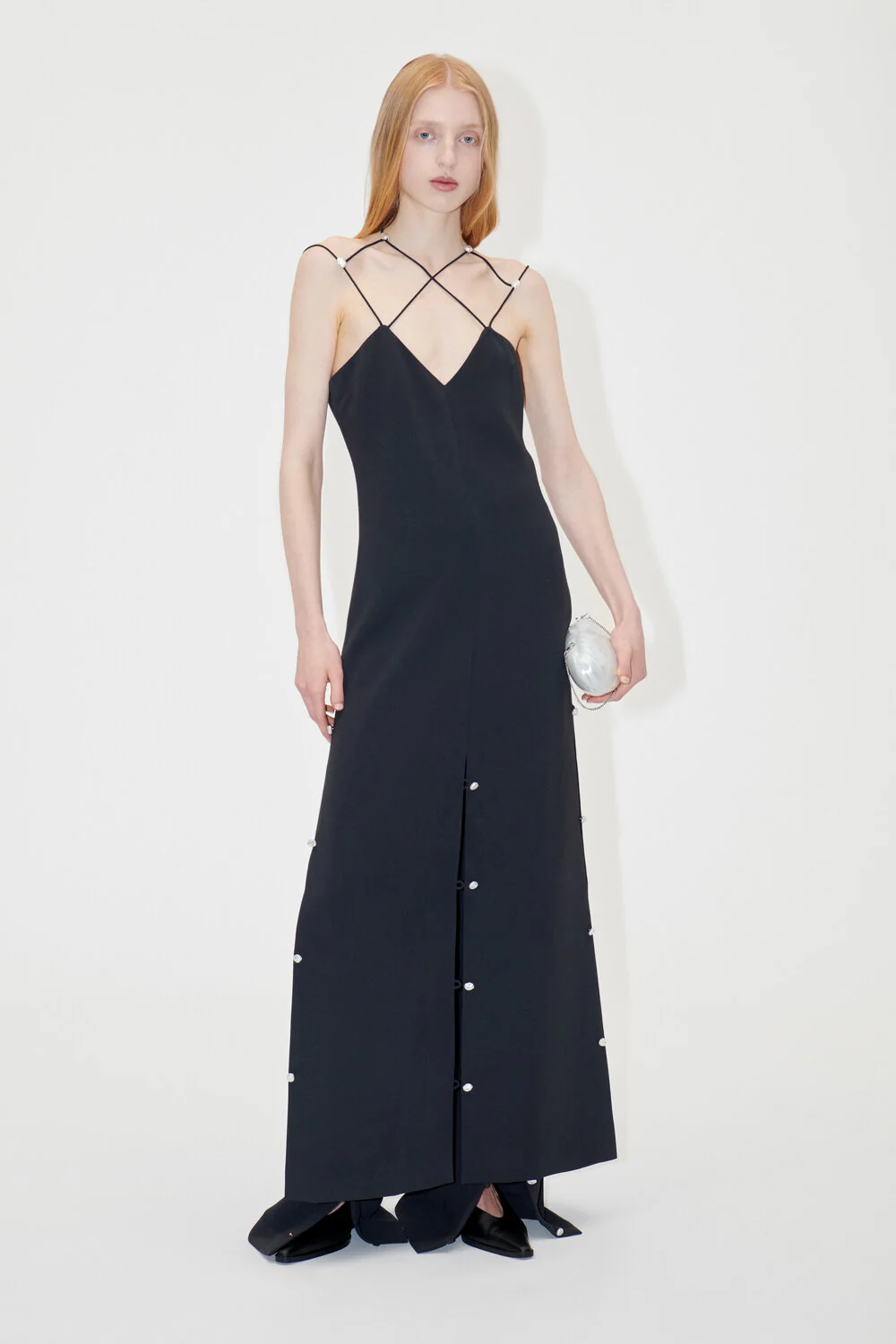 Stine Goya  Christabel lang kjole - Yet Black