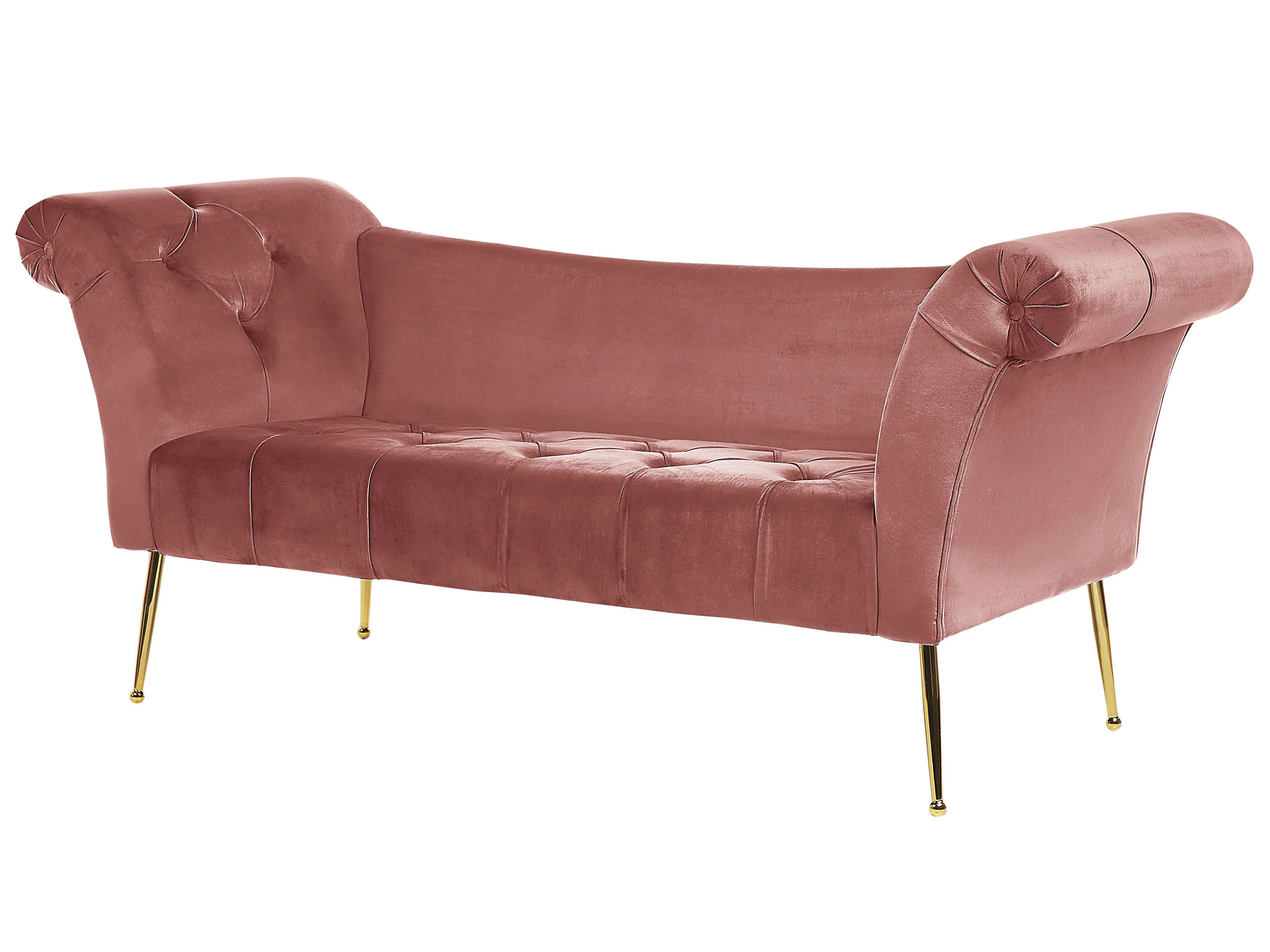 Chaise longue NANTILLY Fluweel Roze