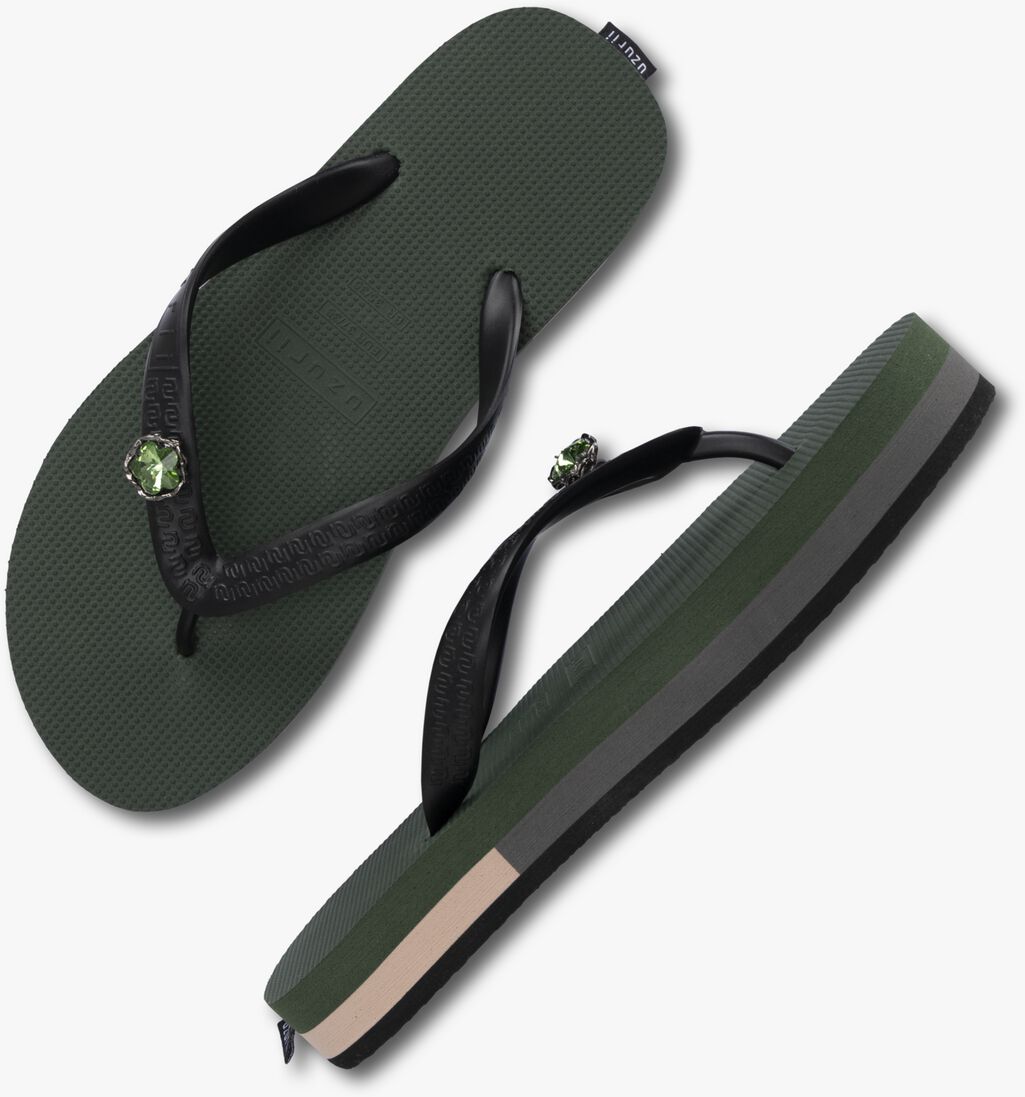 UZURII groene uzurii teenslippers mondriaan switch mid heel