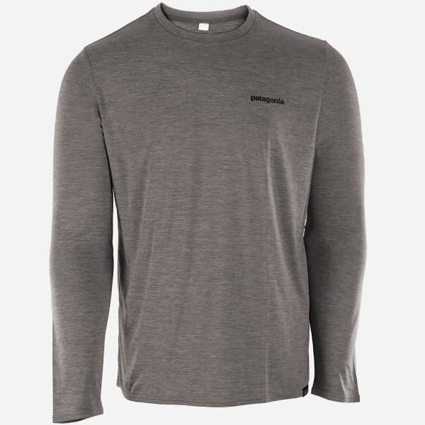 T-shirt randonnée PATAGONIA M'S L/S CAP COOL DAILY GRAPHIC SHIRT-WATERS FITZ ROY TROUT: SEABIRD GREY X-DYE