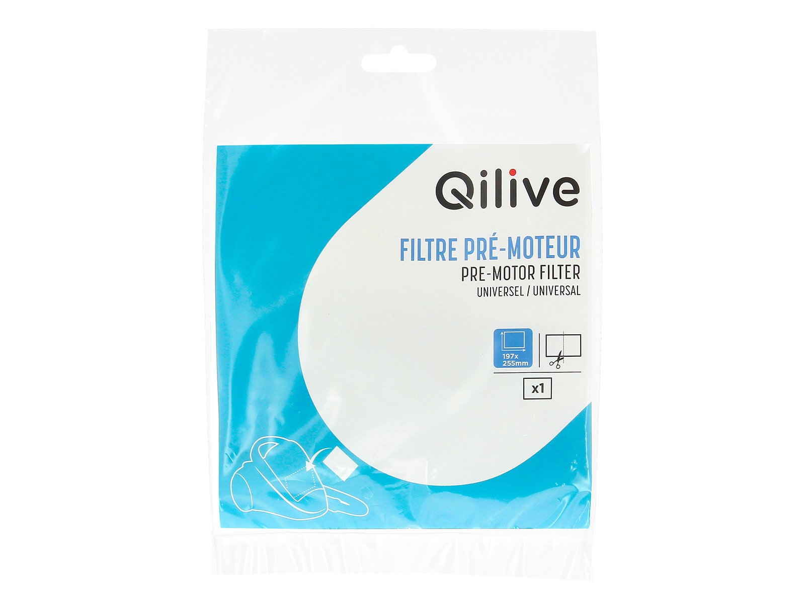 FILTRO PRÉ-MOTOR QILIVE 600123260 UNIVERSAL 197X255MM
