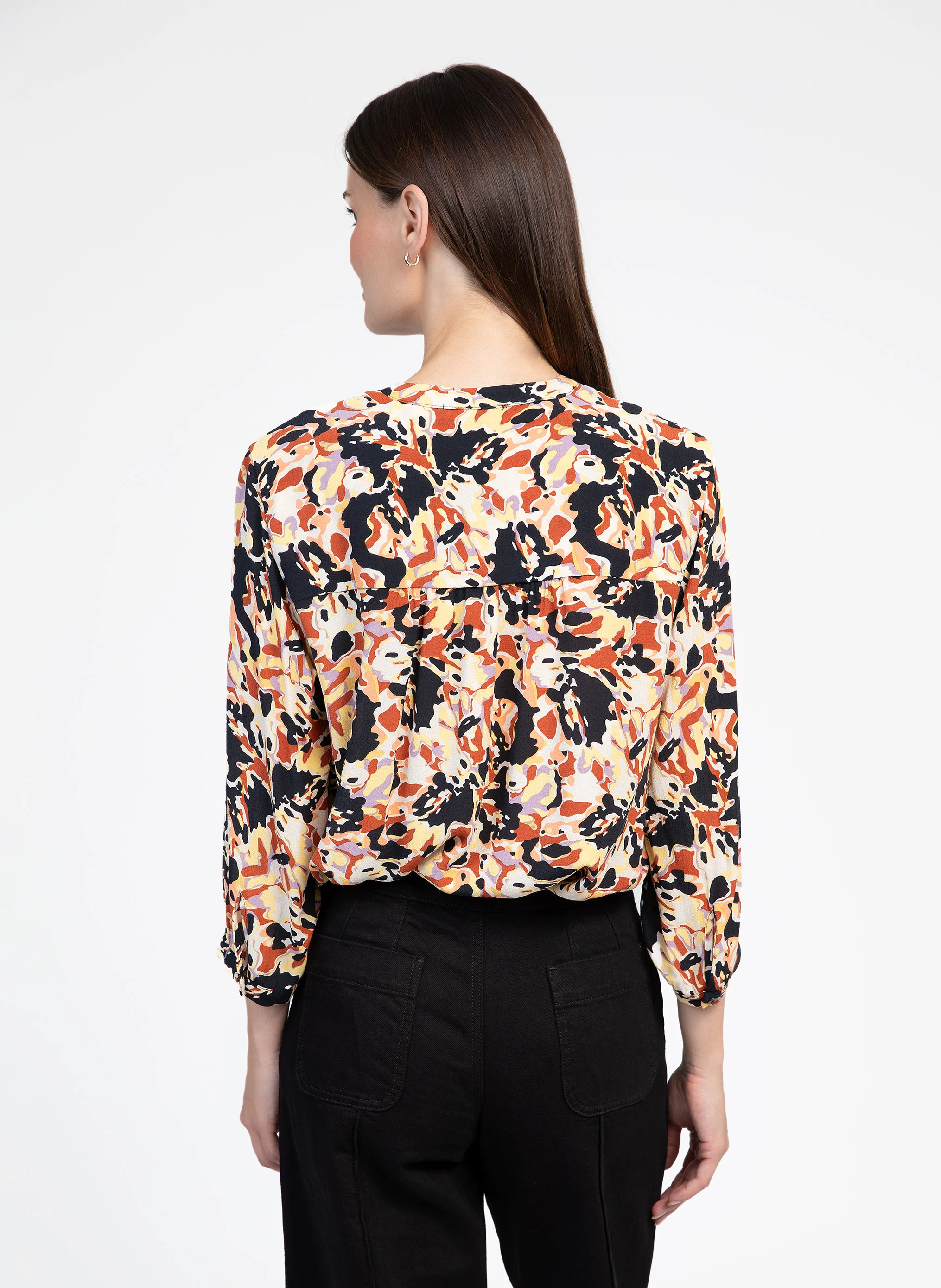 KOTIE - Blouse col rond imprimée | Multicolore