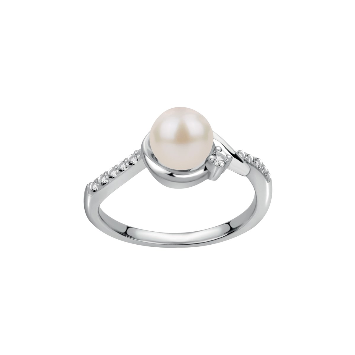 Bague en Argent avec perle d'eau douce blanc